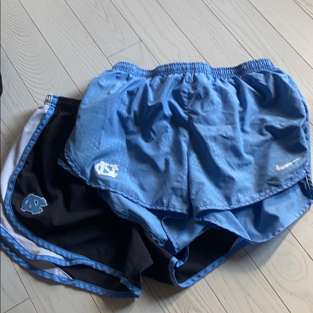 UNC running nike running shorts together